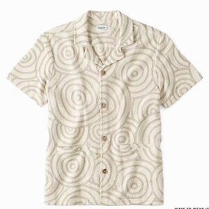 Wellen Cabana Terry Short Sleeve Shirt in Sand Swirl - Large